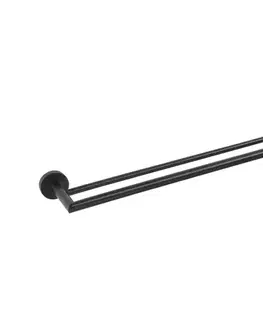 Svietidlá Sapho - Nástenný vešiak na uteráky X-ROUND 12x65,5 cm čierna XR401B