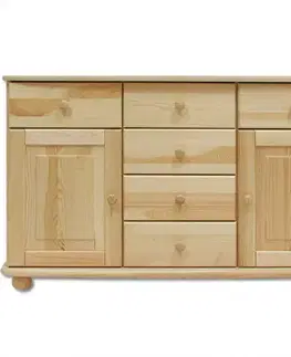 Komody do spálne Komoda z Borovice KD136 surová