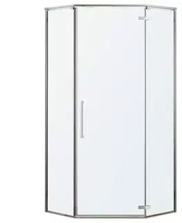 Sprchové kúty 90x90 Sprchový kút päťuholníkový Lambda 90x90x195 chróm