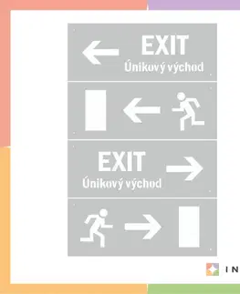 Šablóny na maľovanie Šablóny EXIT a únikový východ na maľovanie