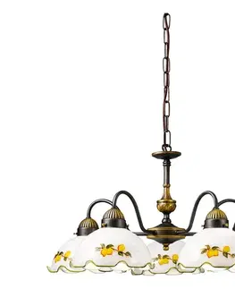 Svietidlá Kolarz 731.85.116 - Luster na reťazi NONNA 5xE27/75W/230V citróny 731.85.116