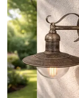 Svietidlá BRILAGI - Vonkajšie nástenné svietidlo MOLDE 1xE27/60W/230V IP44 bronzová/patina 63024