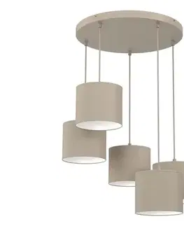 Svietidlá  Luster na lanku ARDEN 5xE27/15W/230V pr. 58 cm béžový 4232