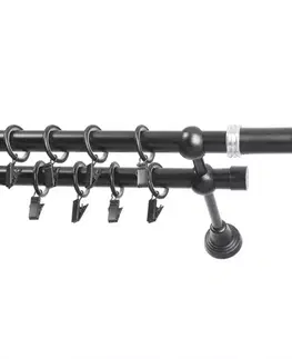 Garniže a kolajničky Garniža II stylus fi 19 čierna 240cm cylinder saturn