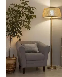 Lampy BRILAGI - LED stojacia lampa CERIA 1×E27/20 W/230 V, priemer 50 cm, béžová/zlatá SA2189+EG781084