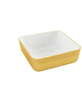 Umývadlá INVENA - Umývadlo na dosku MALAGA 39 cm, biela/zlatá CE-39-013-W
