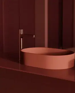 Kúpeľňové batérie OMNIRES - CONTOUR vysoká umývadlová batéria, kartáčovaná meď CT8012CPB