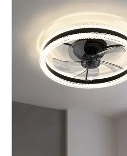 Ventilátory BRILAGI - LED stmievateľný stropný látor LED/62W/230V pr. 50 cm čierny + diaľkové ovládanie WF-OSD-003-BLK