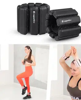 Ostatné fitness náradie Fitness závažie na členok a zápästie inSPORTline Brace 2x0,5 kg bordó
