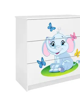 Komody so zásuvkami Detská komoda  Babydreams Biely – Slon