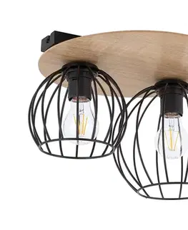 Svietidlá  Prisadený luster CYBER 2xE27/60W/230V drevo/čierna 32355