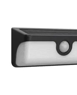 Svietidlá  LED Solárne nástenné svietidlo so senzorom LINK LED/5W/3,7V 2000 mAh IP65 čierna EKO2359