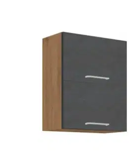 Kuchynské horné skrinky KONDELA Vega 60 GU-72 2F horná kuchynská skrinka dub lancelot / sivá matná