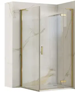 Sprchovacie kúty REA/S - Sprchová kabína Hugo 90x90 Gold Brush Dvere: 90 Stena: 90 KPL-K8413