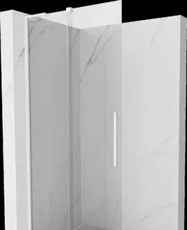 Sprchové dvere MEXEN/S - Velar L Sprchová zástena posuvná Walk-in 110 x 200, transparent 8 mm, biela 871-110-003-03-20
