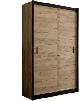 Šatníkové skrine Skriňa Multi 150 craft/čierna