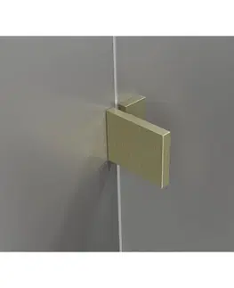 Sprchové dvere MEXEN/S - Lunar vaňová zástena FIX 80 x 150, transparent, zlatá kartáčovaná 897-080-000-55-00