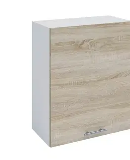 Kuchynské horné skrinky KONDELA Fabiana W-60 horná kuchynská skrinka dub sonoma / biela