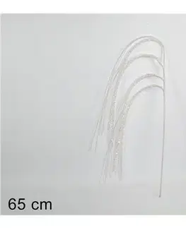 Vianočné dekorácie MAKRO - Dekorácia vianočná 65cm, biela zápich