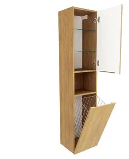 Kúpeľňový nábytok Kúpeľňová skrinka vysoká SAT Feel 36x165x32 cm dub medový mat SATFEELV36DMK SATFEELV36DMK