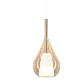 Svietidlá Ideal Lux - Závesný luster na lankách KALIQUE 1xE27/42W/230V, priemer 18 cm, dymovo-béžový 360058