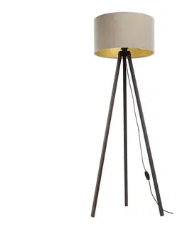 Lampy  Stojacia lampa STANDART 1xE27/60W/230V béžová/hnedá AS0464+BS0395