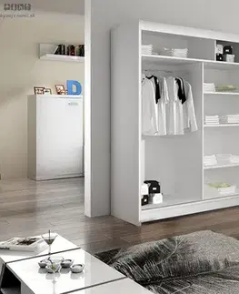 Šatníkové skrine VESNA VII šatníková skriňa biela