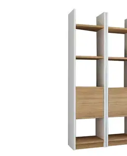 Knižnice Knižnica Esbi 102 - White, Teak