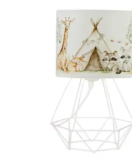 Lampy  Detská stolná lampa KIDS ROOM 1xE27/60W/230V, priemer 18 cm, motív zvieratiek H0959