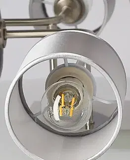 Stropná svetla Stropná lampa saténovo-niklové tkané tienidlo 6x40W Sax