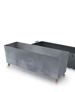 Kvetináče a truhlíky NABBI DUC800NE plastový kvetináč na nožičkách 77 cm marengo