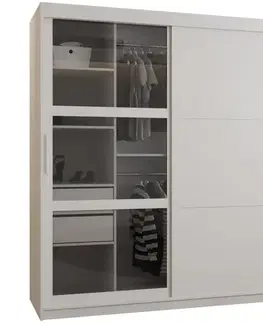 Šatníkové skrine Skriňa Dome III 180 biela