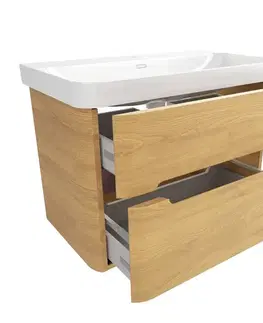 Kúpeľňový nábytok Kúpeľňová skrinka s umývadlom SAT Fusion 77,5x53x45 cm dub medový mat SATFUSION280DMU SATFUSION280DMU