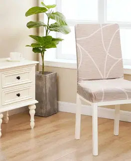 Doplnky do spálne 4Home Napínací poťah na stoličku Abstract béžová, 45-50 cm, súprava 2 ks