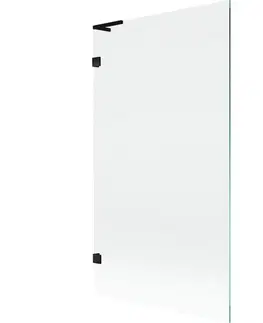 Sprchové dvere MEXEN/S - Lunar L vaňová zástena FIX 100 x 150, transparent, čierna 897L-100-000-70-00