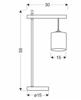 Stolové lampy Kombinovaná stolová lampa čierna 1x60W E27 béžové tienidlo