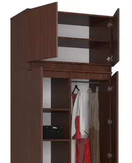 Šatníkové skrine Šatníková skriňa POKI90, wenge