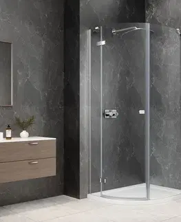 Sprchové dvere POLYSAN - GLOBE CHROME štvrťkruhová sprchová zástena 800x900, číre sklo, ľavá GB2890LC