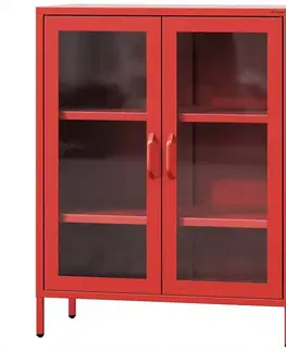 Vitríny v podkrovnom štýle Vitrína Kovová Gina Modern Red