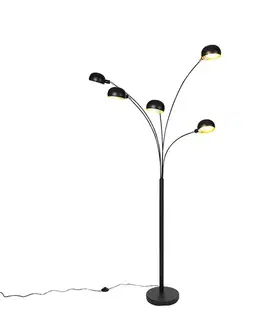 Stojace lampy Dizajnová stojaca lampa čierna 5-svetlo - Sixties