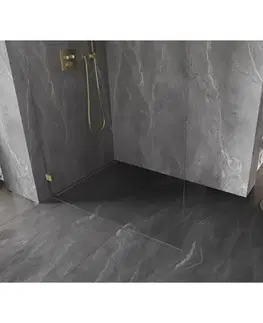 Sprchové dvere MEXEN/S - Lunar Sprchová zástena WALK-IN ľavá 50 x 200, transparent 8 mm, zlato kefovaná 830-050-000-55-00-L