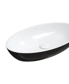 Umývadlá OMNIRES - SIENA M+ umývadlo na dosku, 60 x 35 cm biela / čierna lesk /BCP/ SIENALUNBCP