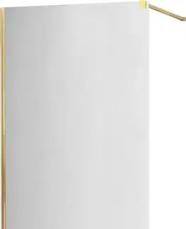 Sprchové dvere MEXEN/S - KIOTO Sprchová zástena WALK-IN 90x200 cm 8 mm, zlatá, zrkadlové sklo 800-090-101-50-50