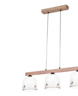Svietidlá Kolarz A1352.83.Au.100 - Luster na lanku NONNA 3xE27/60W/230V jelene dub/biela/zlatá A1352.83.Au.100