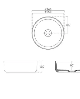 Umývadlá ISVEA - INFINITY ROUND keramické umývadlo na dosku, priemer 36cm, biela mat 10NF65036-2L