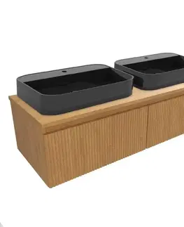 Kúpeľňový nábytok Kúpeľňová skrinka s umývadlom SAT Evolution 118x30x44, 8 cm dub medový mat SATEVO120DMDUB SATEVO120DMDUB