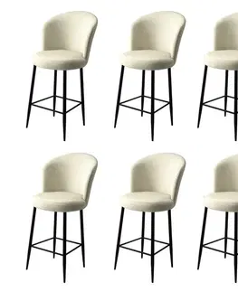 Barové stoličky Bar Stool Set (6 Pieces) Fora - Cream, Black