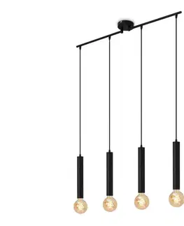 Svietidlá Briloner - Luster na lanku LONGA 4xE27/60W/230V čierna 4031-045