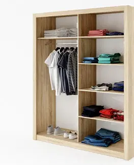 Šatníkové skrine Šatníková skriňa IDEAL 03,biela