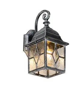Vonkajšie nástenné svietidlá Romantická vonkajšia nástenná lampa starožitné striebro - London